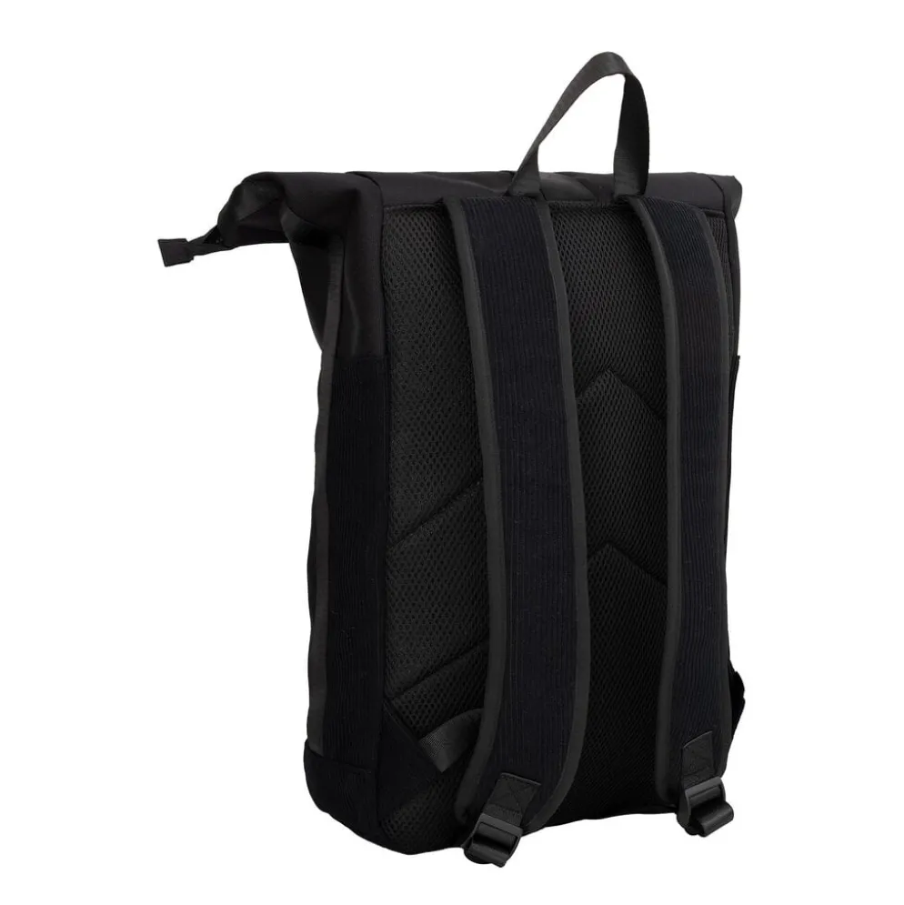 New Rebels New York Ribbi Rolltop Rugzak 17-21L Schooltas & Werktas Ribstof Laptop Rugtas 15.6 inch Zwart