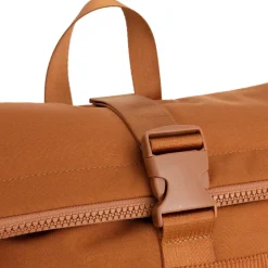 New Rebels New York Ribbi Rolltop Rugzak 17-21L Schooltas & Werktas Ribstof Laptop Rugtas 15.6 inch Oranje coffee bruin