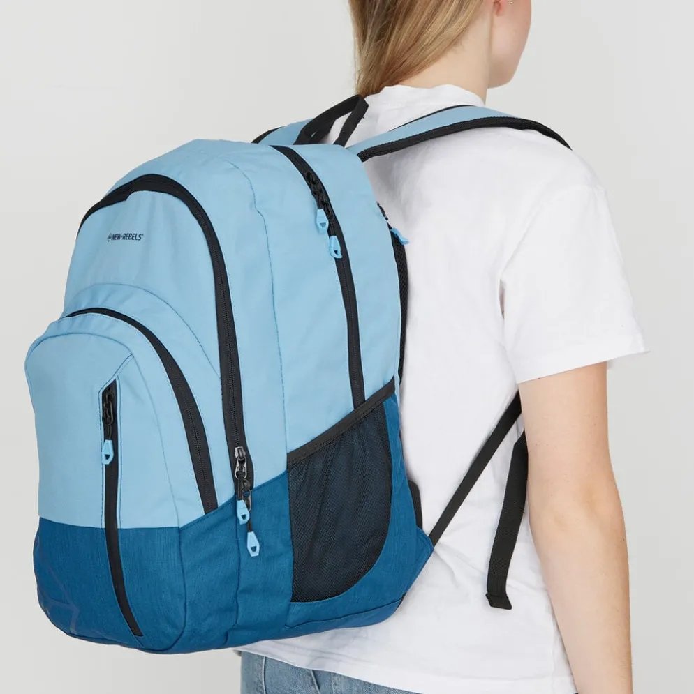 New Rebels Otis - Milcreek Rugtas 25L - Duotone - duurzaam waterafstotend polyester - 15.6" laptop - Zachtblauw