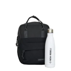 New Rebels Ribbi Juno Handel Backpack mini – Ribstof 900D Polyester 7L Lichtgewicht & Comfortabel – 23x10x31 cm – Dames & Heren Rugzak Black