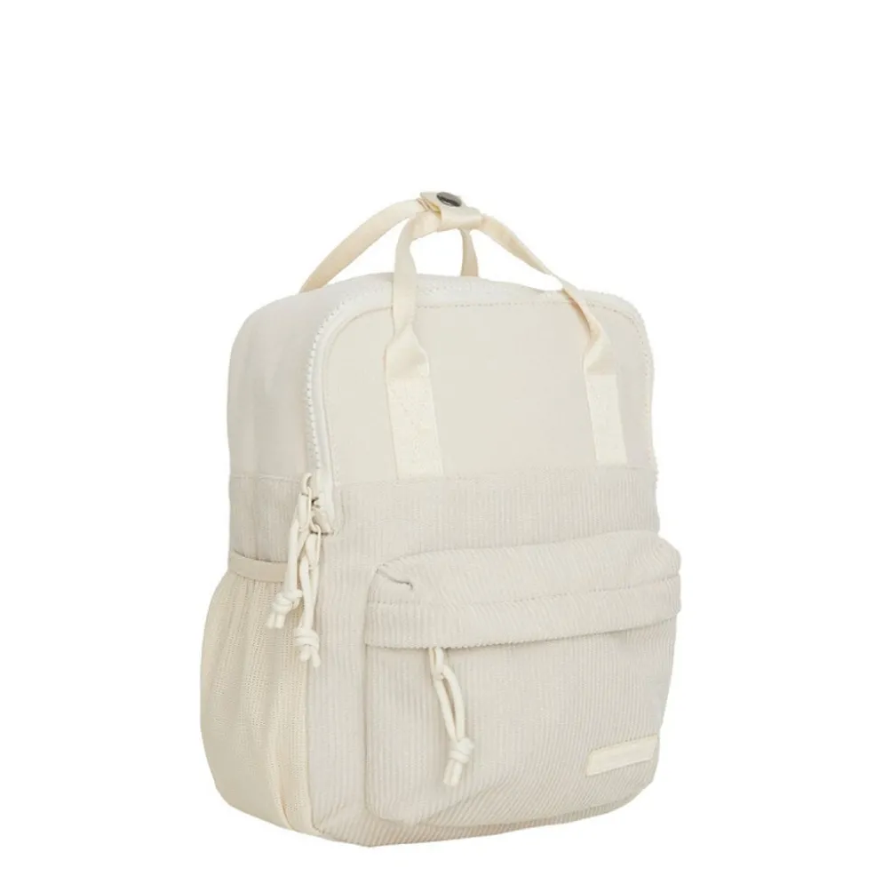 New Rebels Ribbi Juno Handel Backpack mini – Ribstof 900D Polyester 7L Lichtgewicht & Comfortabel – 23x10x31 cm – Dames & Heren Rugzak Beige