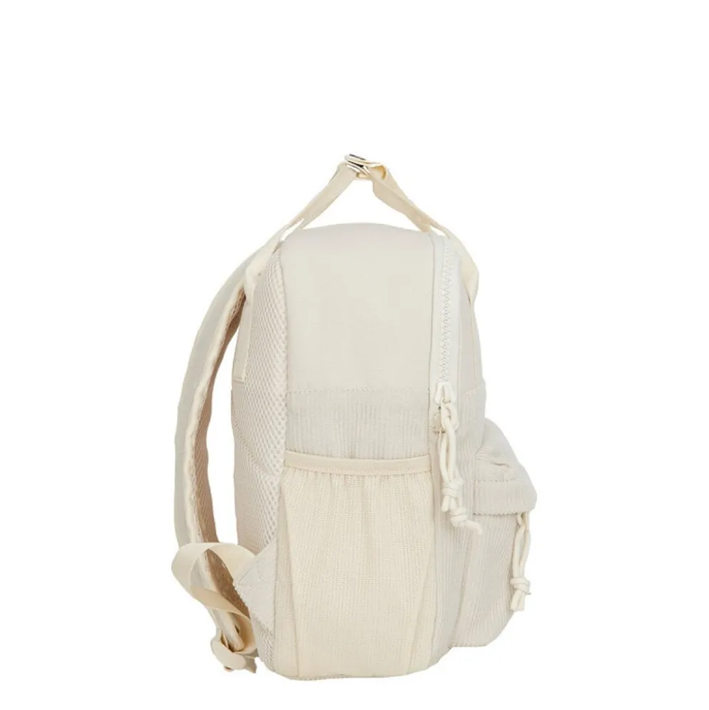 New Rebels Ribbi Juno Handel Backpack mini – Ribstof 900D Polyester 7L Lichtgewicht & Comfortabel – 23x10x31 cm – Dames & Heren Rugzak Beige
