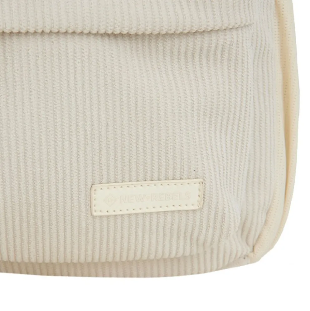 New Rebels Ribbi Juno Handel Backpack mini – Ribstof 900D Polyester 7L Lichtgewicht & Comfortabel – 23x10x31 cm – Dames & Heren Rugzak Beige
