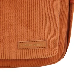 New Rebels Ribbi Juno Handel Backpack mini – Ribstof 900D Polyester 13L Lichtgewicht & Comfortabel – 23x10x31 cm – Dames & Heren Rugzak Oranje Coffee Brown