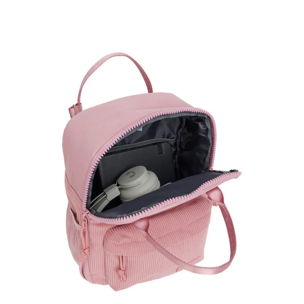 New Rebels Ribbi Juno Handel Backpack mini – Ribstof 900D Polyester 7L Lichtgewicht & Comfortabel – 23x10x31 cm – Dames & Heren Rugzak Old Pink