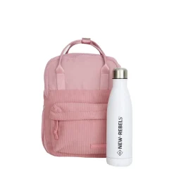New Rebels Ribbi Juno Handel Backpack mini – Ribstof 900D Polyester 7L Lichtgewicht & Comfortabel – 23x10x31 cm – Dames & Heren Rugzak Old Pink