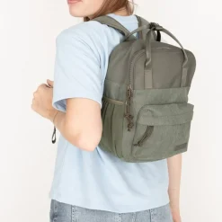 New Rebels Ribbi Juno Handel Backpack mini – Ribstof 900D Polyester 7L Lichtgewicht & Comfortabel – 23x10x31 cm – Dames & Heren Rugzak Sage Green