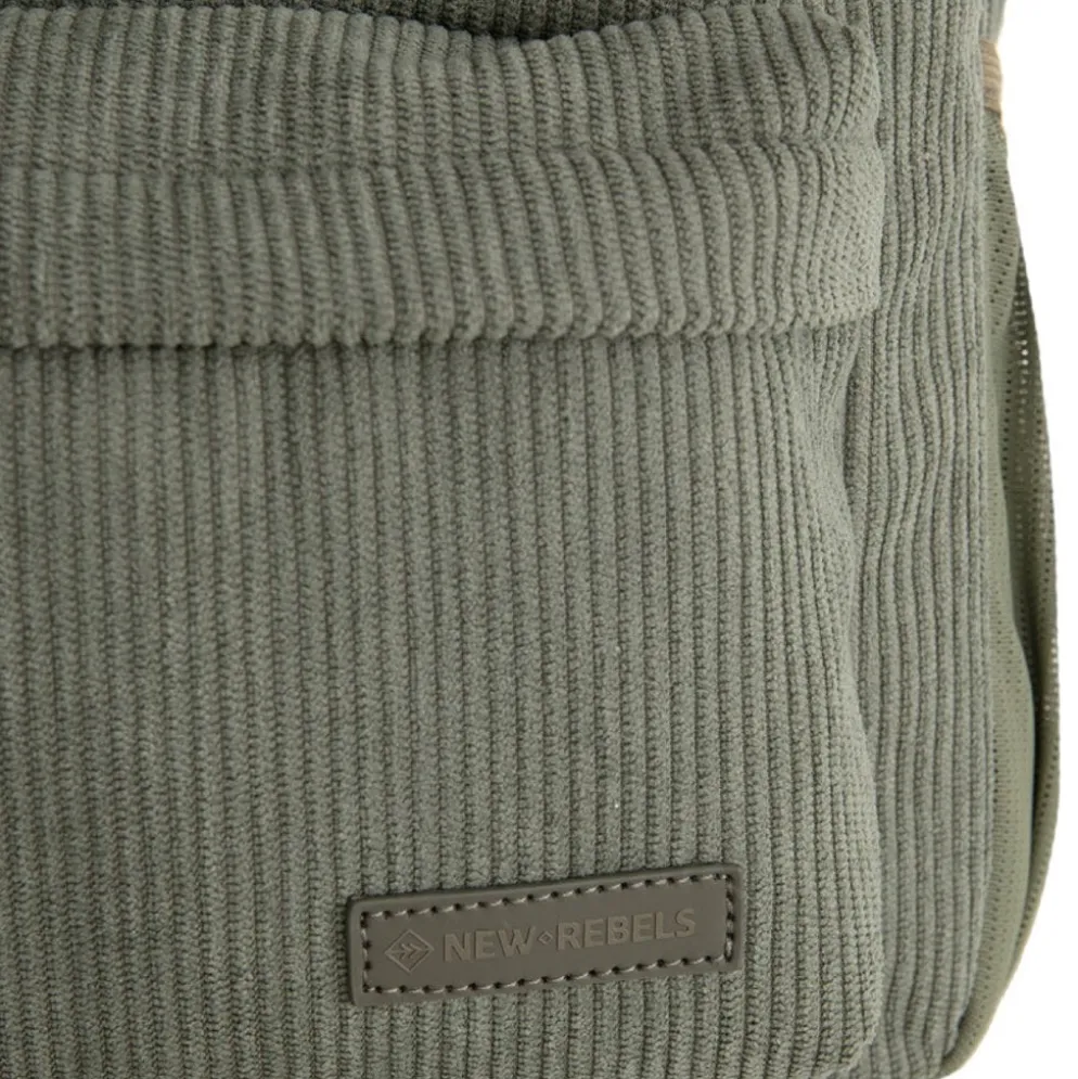 New Rebels Ribbi Juno Handel Backpack mini – Ribstof 900D Polyester 7L Lichtgewicht & Comfortabel – 23x10x31 cm – Dames & Heren Rugzak Sage Green