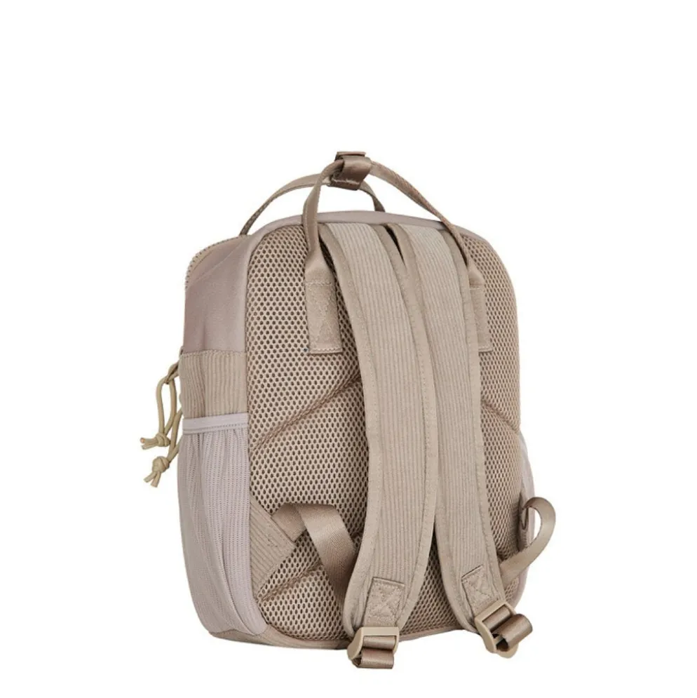 New Rebels Ribbi Juno Handel Backpack mini – Ribstof 900D Polyester 7L Lichtgewicht & Comfortabel – 23x10x31 cm – Dames & Heren Rugzak Taupe