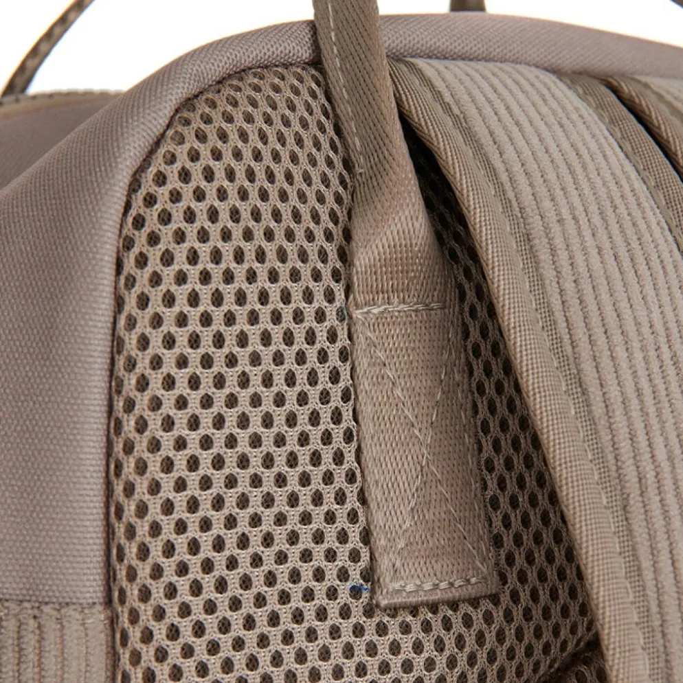New Rebels Ribbi Juno Handel Backpack mini – Ribstof 900D Polyester 7L Lichtgewicht & Comfortabel – 23x10x31 cm – Dames & Heren Rugzak Taupe