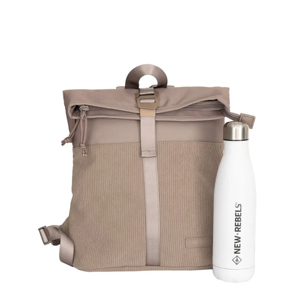 New Rebels Ribbi Los Angeles Rolltop Rugzak Mini Taupe - 13 L