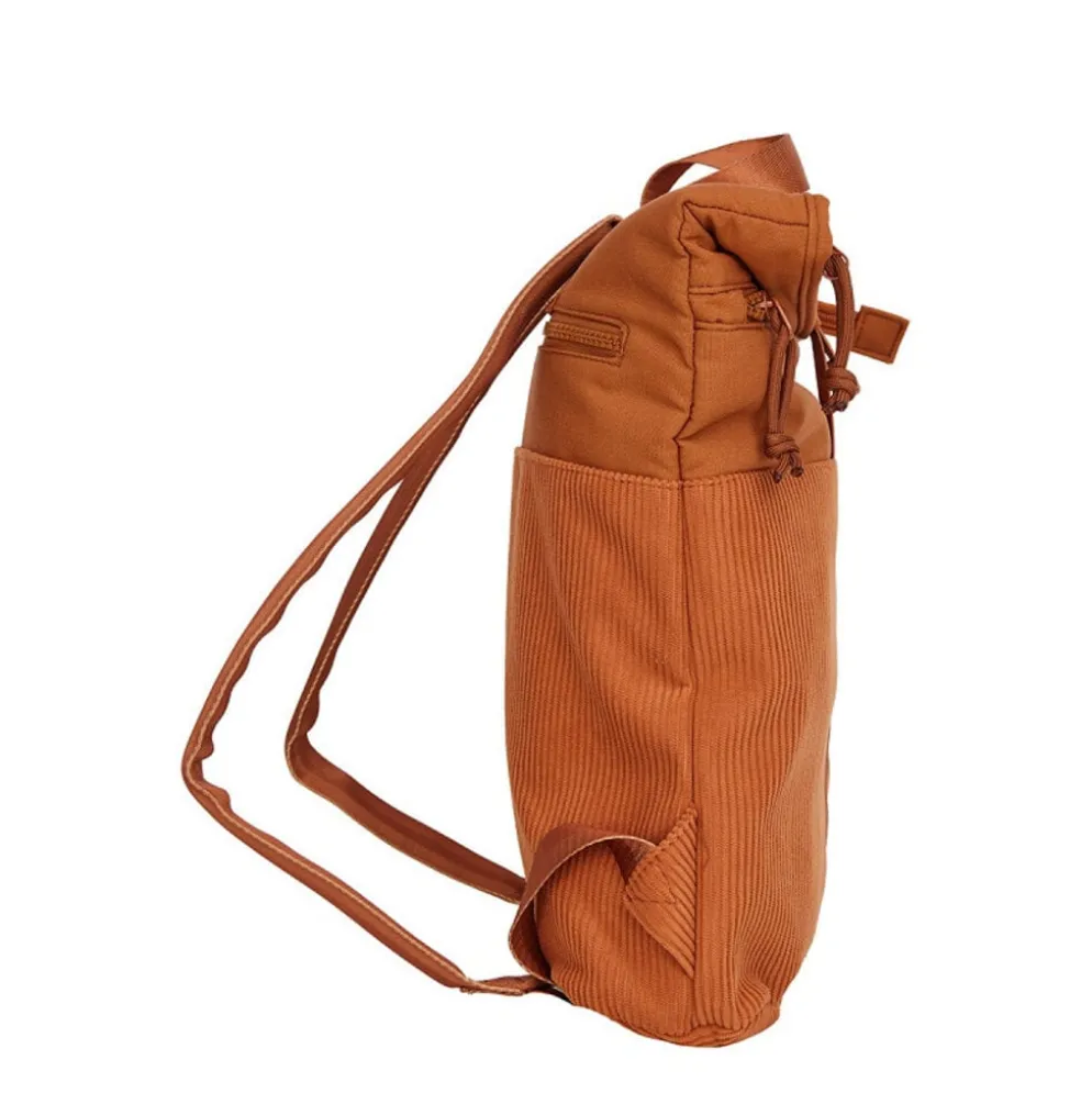 New Rebels Ribbi Los Angeles Rolltop Rugzak Mini Coffee Brown / Oranje - 13 L