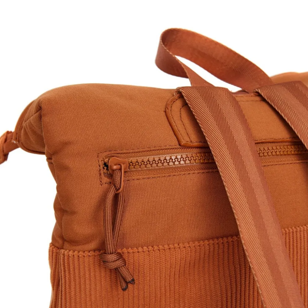 New Rebels Ribbi Los Angeles Rolltop Rugzak Mini Coffee Brown / Oranje - 13 L