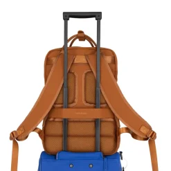 New Rebels Ribbi Milwaukee – Laptoptas Schooltas Werktas 15.6 inch Laptopvak Rugzak Rib Fabric 18L Oranje / Coffee Brown