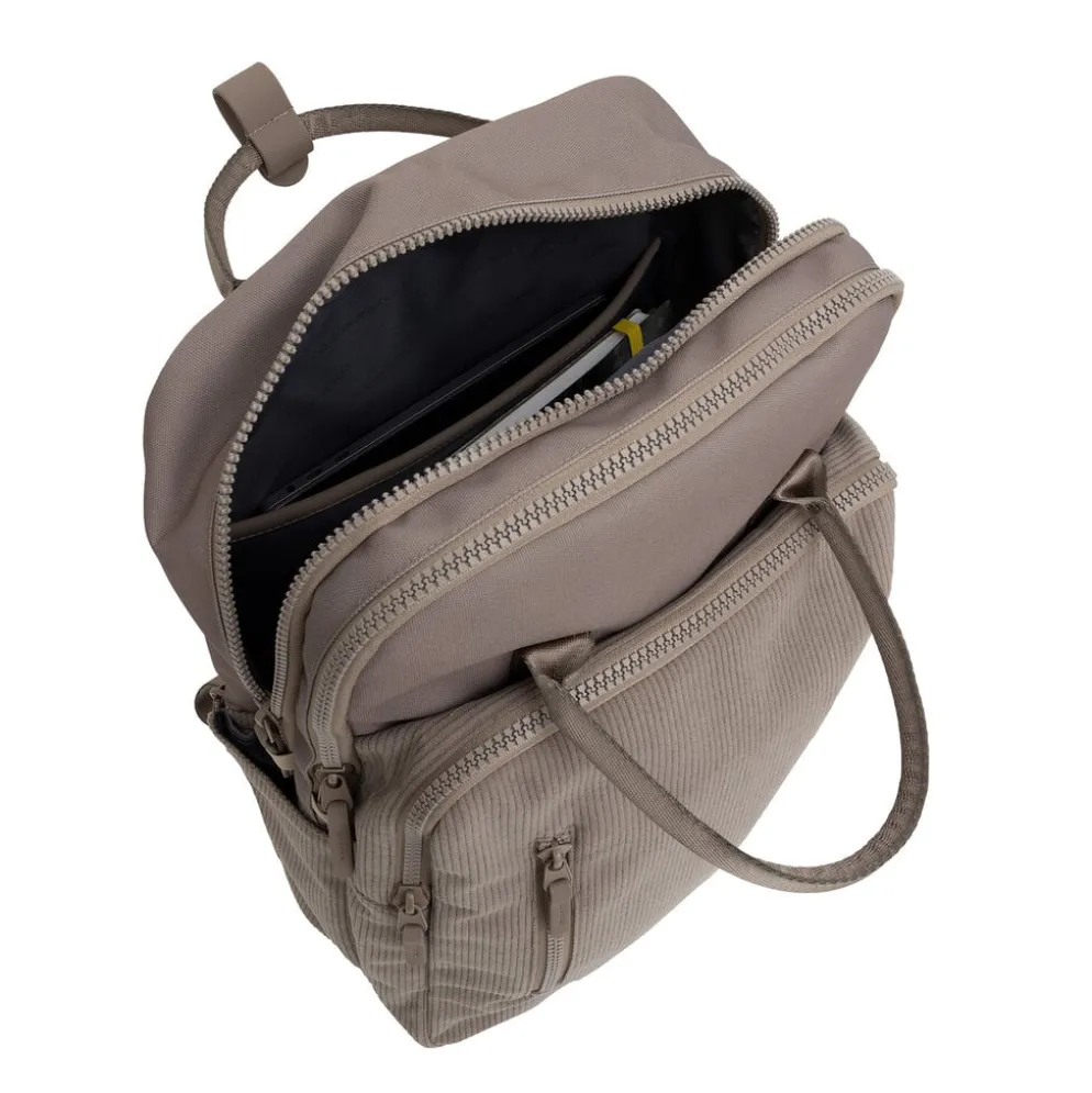 New Rebels Ribbi Milwaukee – Laptoptas Schooltas Werktas 15.6 inch Laptopvak Rugzak Rib Fabric 18L Taupe
