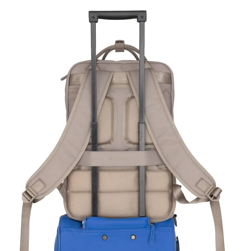 New Rebels Ribbi Milwaukee – Laptoptas Schooltas Werktas 15.6 inch Laptopvak Rugzak Rib Fabric 18L Taupe