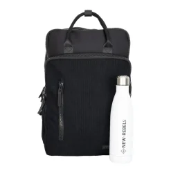 New Rebels Ribbi Milwaukee – Laptoptas Schooltas Werktas 15.6 inch Laptopvak Rugzak Rib Fabric 18L Zwart