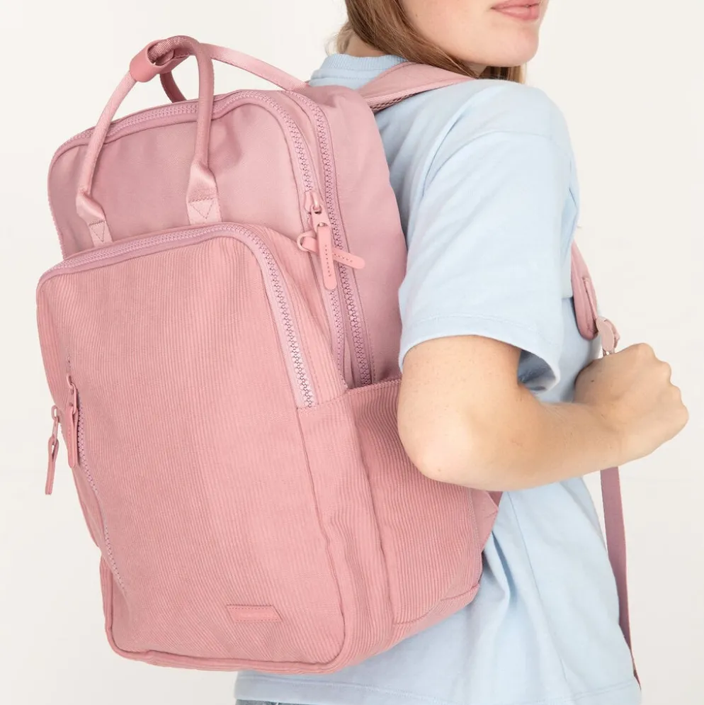 New Rebels Ribbi Milwaukee – Laptoptas Schooltas Werktas 15.6 inch Laptopvak Rugzak Rib Fabric 18L Old Pink