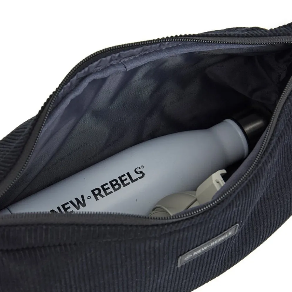 New Rebels Ribbi Rose Schoudertas 6.1L Ribstof Polyester – Comfortabele dagelijkse crossbody - Zwart