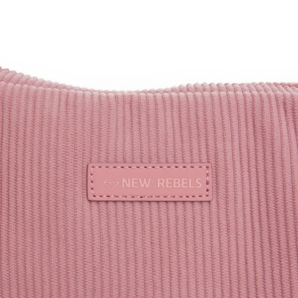 New Rebels Ribbi Rose Schoudertas 6.1L Ribstof Polyester – Comfortabele dagelijkse crossbody - Old Pink