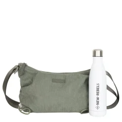 New Rebels Ribbi Rose Schoudertas 6.1L Ribstof Polyester – Comfortabele dagelijkse crossbody - Sage Green