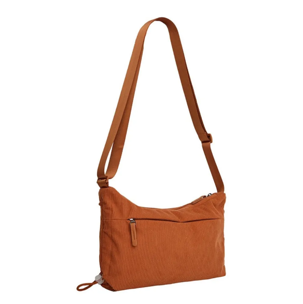 New Rebels Ribbi Rose Schoudertas 6.1L Ribstof Polyester – Comfortabele dagelijkse crossbody Oranje Coffee Brown