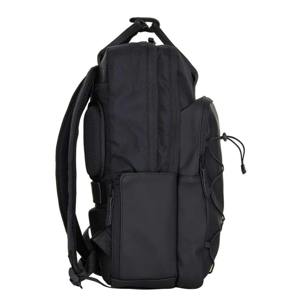 New Rebels Trondheim Rugzak – Laptop Rugtas 15,6 inch – Schooltas & Werktas – Waterafstotend – 18L – Nylon/PU – Zwart
