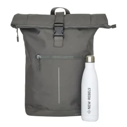 New Rebels Valor New York antracietgrijs 21L Rugzak Rolltop Waterafstotend Laptop 15,6 inch