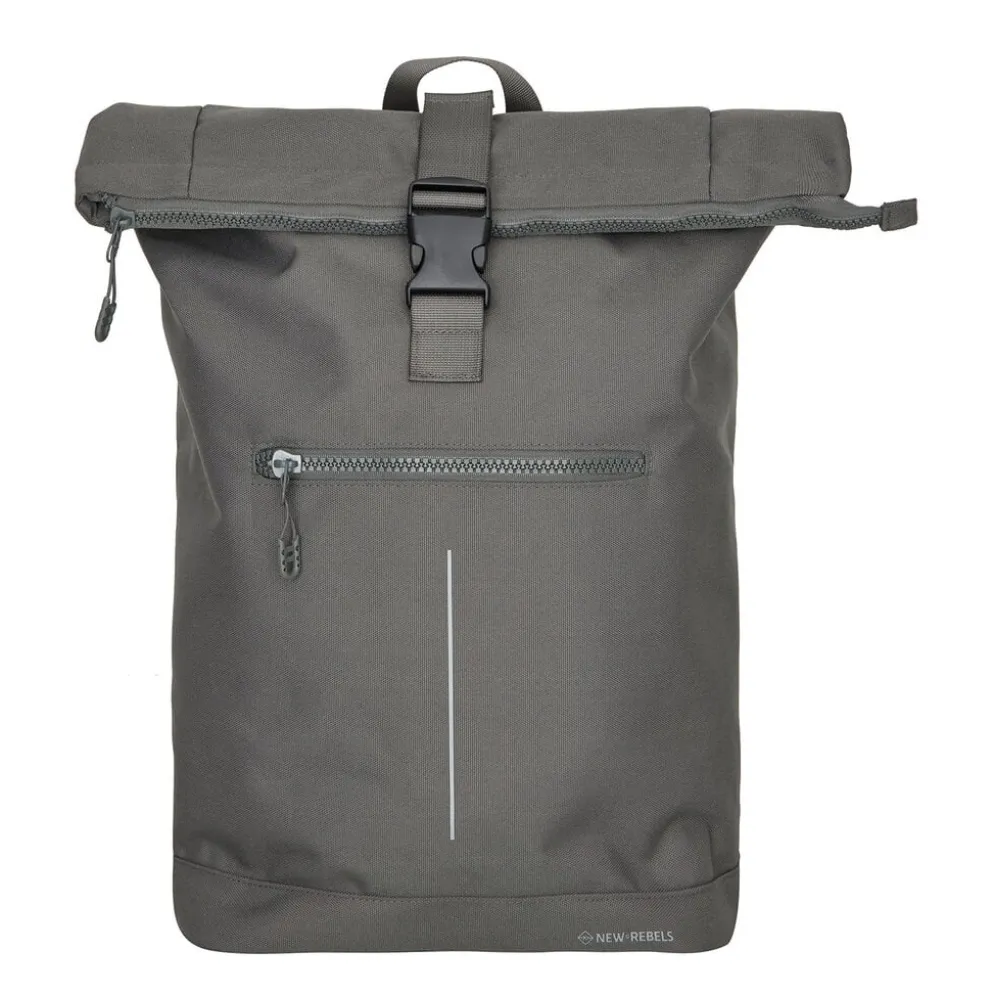 New Rebels Valor New York antracietgrijs 21L Rugzak Rolltop Waterafstotend Laptop 15,6 inch