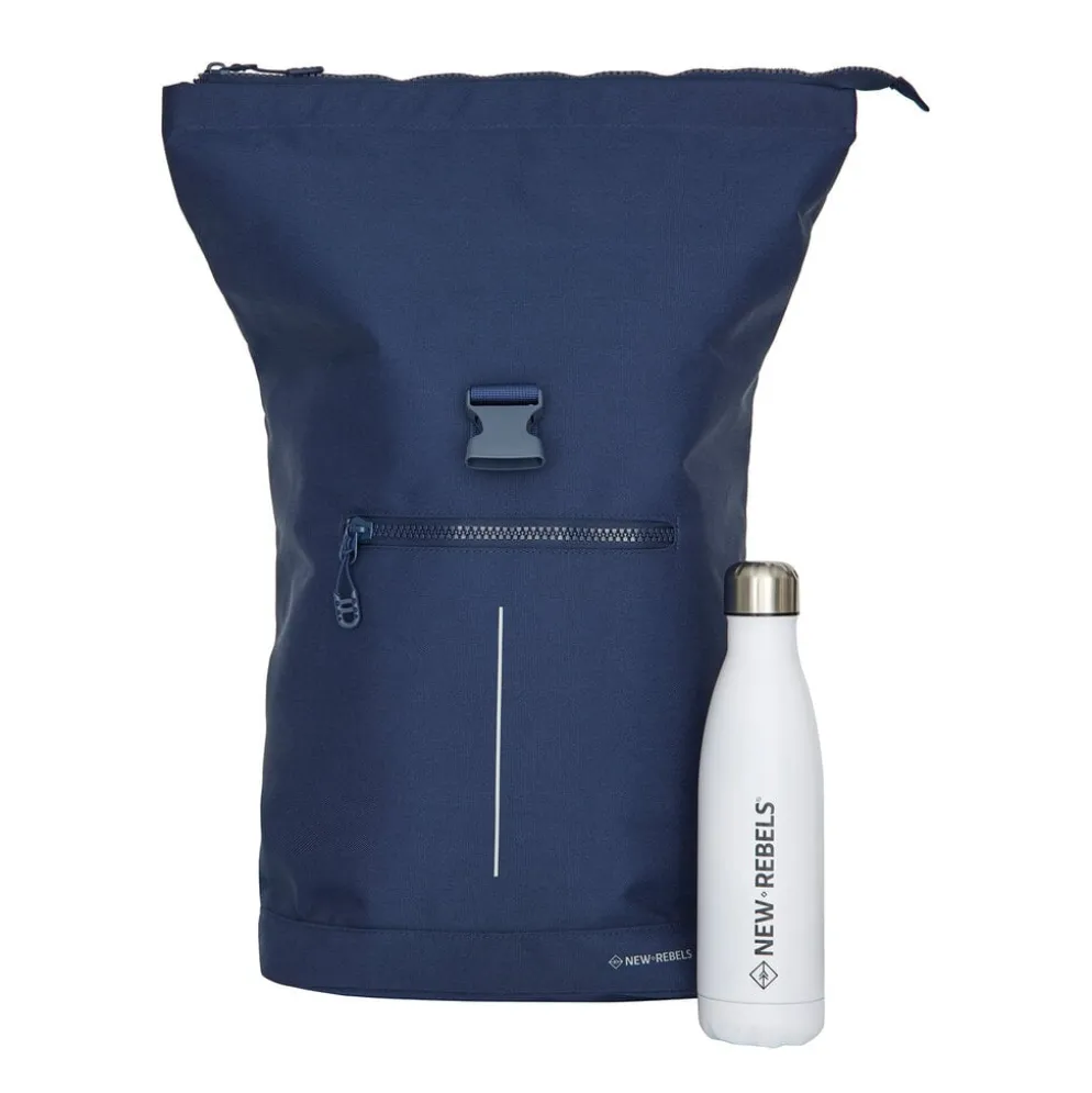 New Rebels Valor New York Navy blauw 21L Rugtas Rolltop Waterafstotend Laptop 15.6"