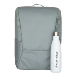New Rebels Valor Westerly Backpack Rugzak 14L Schooltas Werktas Laptop 14 inch PU Polyester Salie Groen