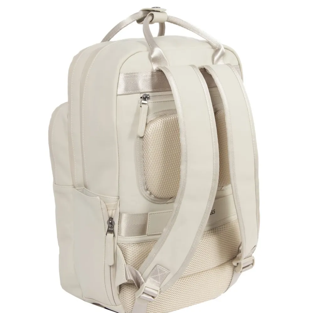 New Rebels William Milwaukee 18 L Laptoprugzak – Waterafstotend PU, Geschikt voor 15,6″ Laptop – Beige