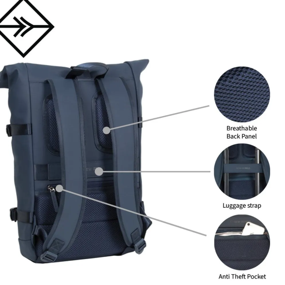 New Rebels William Riverside Cognac 19L Rugzak Waterafstotend Laptop 15.6"