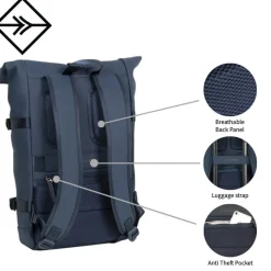 New Rebels William Riverside Oudroze 19L Rugzak Waterafstotend Laptop 15.6