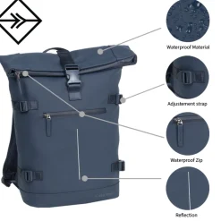 New Rebels William Riverside Antraciet 19L Rugzak Waterafstotend Laptop 15.6