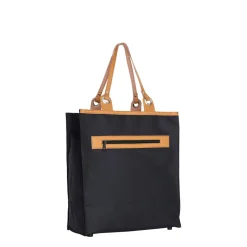 Piace Molto Arts Melkmeisje Shopper – Nylon Boodschappentas met Print – 39x18x43 cm – Leren Handvat – Stevig & Ruim – 100% Nylon