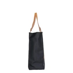 Piace Molto Arts Melkmeisje Shopper – Nylon Boodschappentas met Print – 39x18x43 cm – Leren Handvat – Stevig & Ruim – 100% Nylon